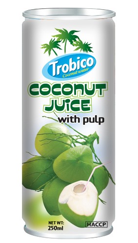 Trobico Coconut juice with pulp alu can 250ml